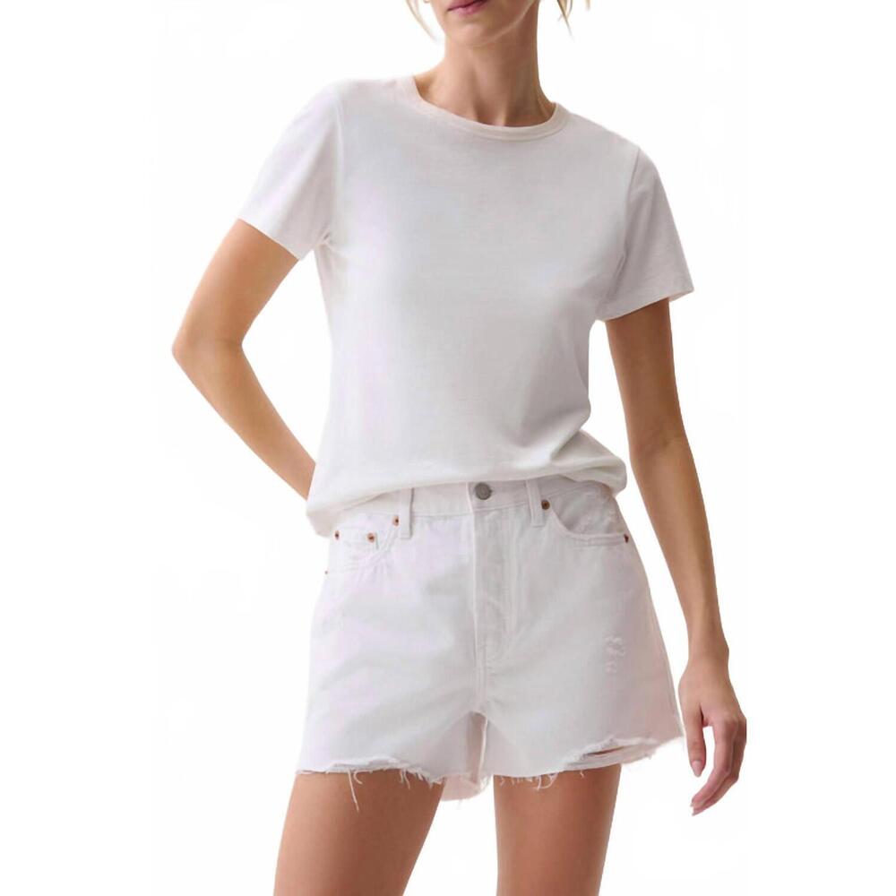 NEW PISTOLA nova high rise relaxed cut off short in luxe white vintage - Picture 1 of 4